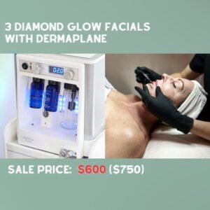 PACKAGE 5- 3 Diamond Glow Facials with Dermaplane
