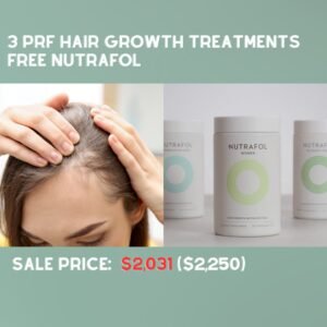 PACKAGE 8: 3 PRF Hair Growth Treatments, Get FREE Nutrafol